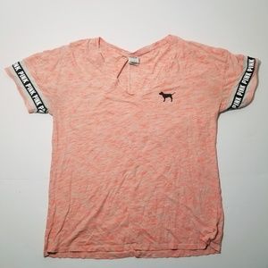 PINK Heathered Orange Top - Large